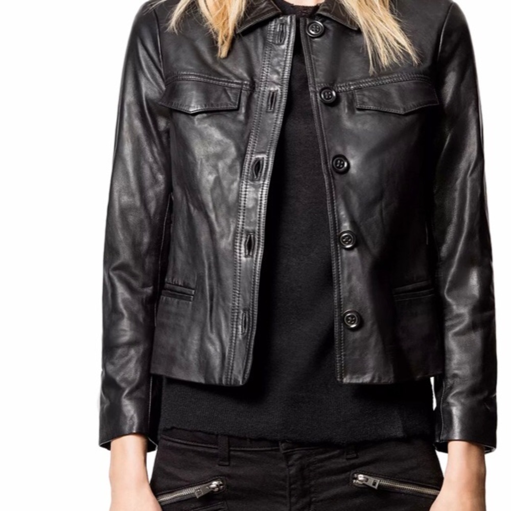 Like New Woman’s Michael Kors Black Leather Jacket - size 14